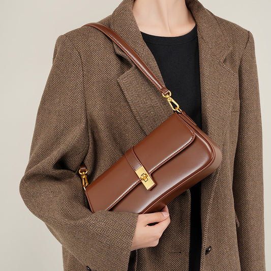 Reinliva Classic Chic Shoulder Bag – Coffee Brown