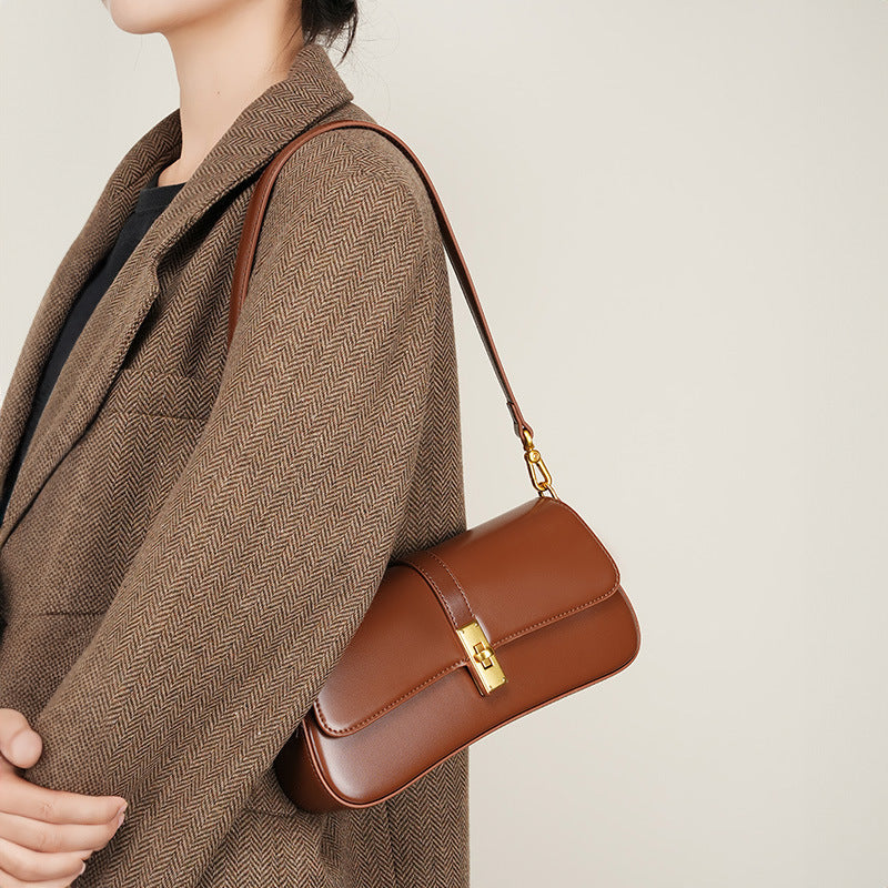 Reinliva Classic Chic Shoulder Bag – Coffee Brown